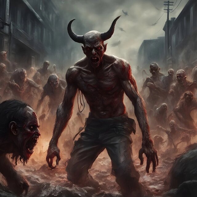 Demon with horns.