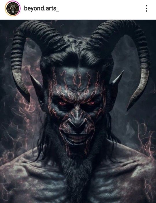 A monster with horns.