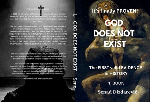 Book cover for the 1. book of the God Does NOT Exist series, Senad Dizdarevic