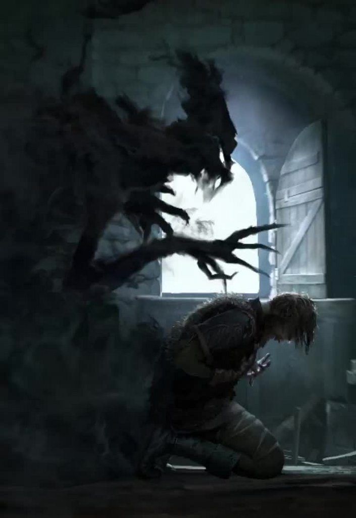 A demon haunting a man.