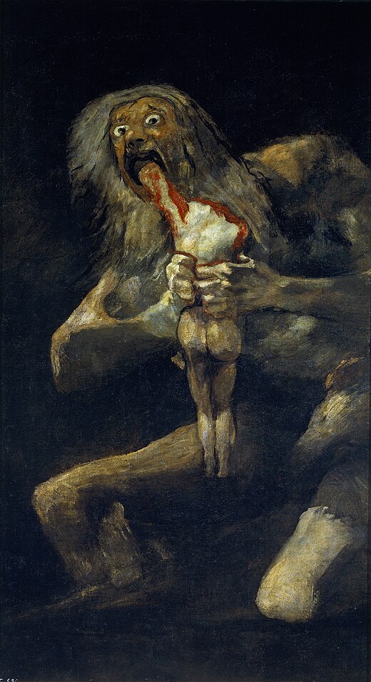 Saturn devouring his son, Francisco de Goya paintings.