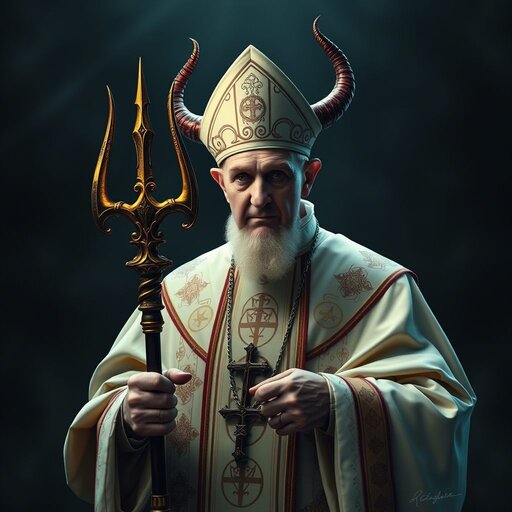 Pape Francois Net Worth: Shocking Truth About Pope Francis' Hidden Wealth. Pope Francis with horns.