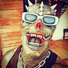 Michel Faro do Prado. A man with a transformed body to look like Satan.