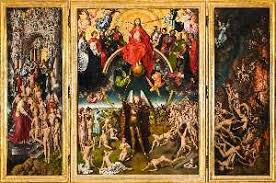 Satan: The Dark Lord of Evil - Triptych painting “The Last Judgment” by Hans Memling, circa 1467–1471. The central panel features Christ seated on a rainbow, judging humanity, with Archangel Michael below weighing souls. To the left, the saved ascend toward Heaven guided by angels; to the right, the damned are cast into Hell amid chaos and torment. Rich in color and symbolism, the composition reflects medieval Christian beliefs about salvation, divine justice, and the afterlife.