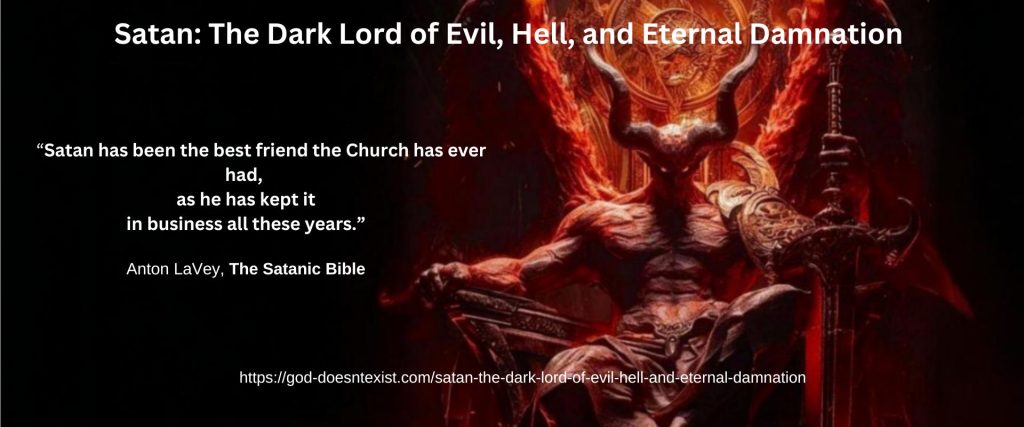 Satan: The Dark Lord of Evil, Hell, and Eternal Damnation: Image of Satan as the horned ruler of Hell, symbolizing evil, damnation, and rebellion.
