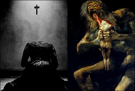 Atheism FAQ: Senad Dizdarevic Guide to Understanding Why God Does Not Exist God Yahweh devouring human, a headless woman on her knees.
