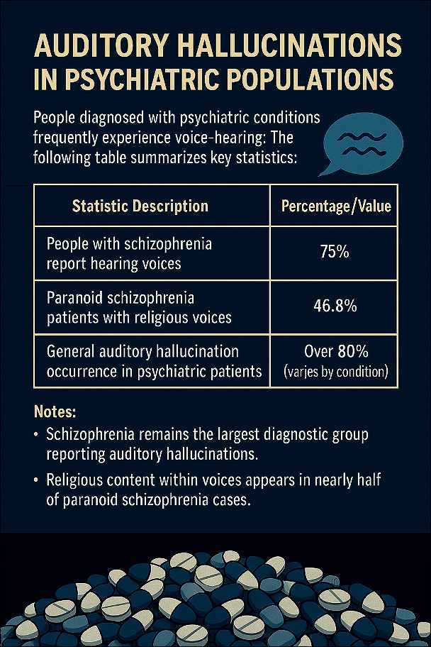 Hearing Voices in Your Head: Mental Illness and Hallucinations or Gods and Demons? Auditory hallucinations in psychiatric population table. 