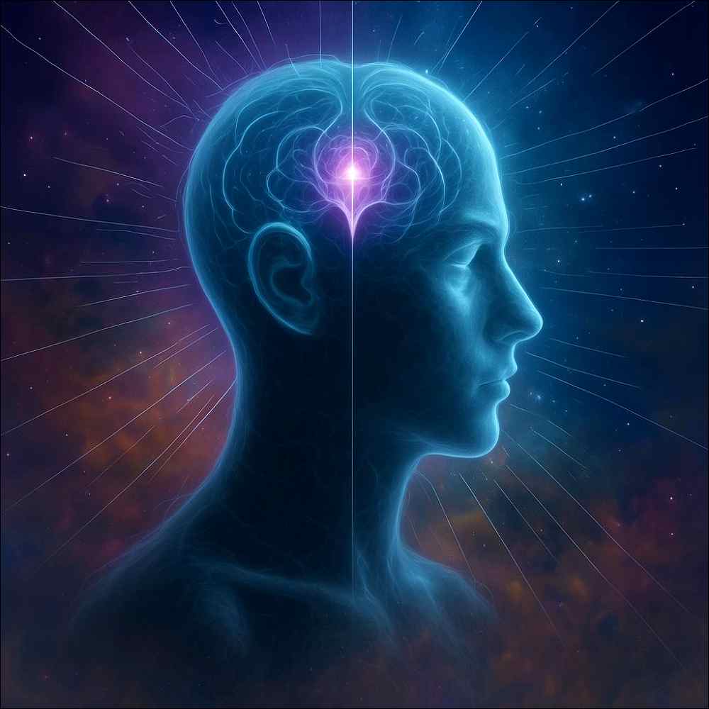 Hearing Voices in Your Head: Mental Illness and Hallucinations or Gods and Demons? Human head with energy waves inside. 