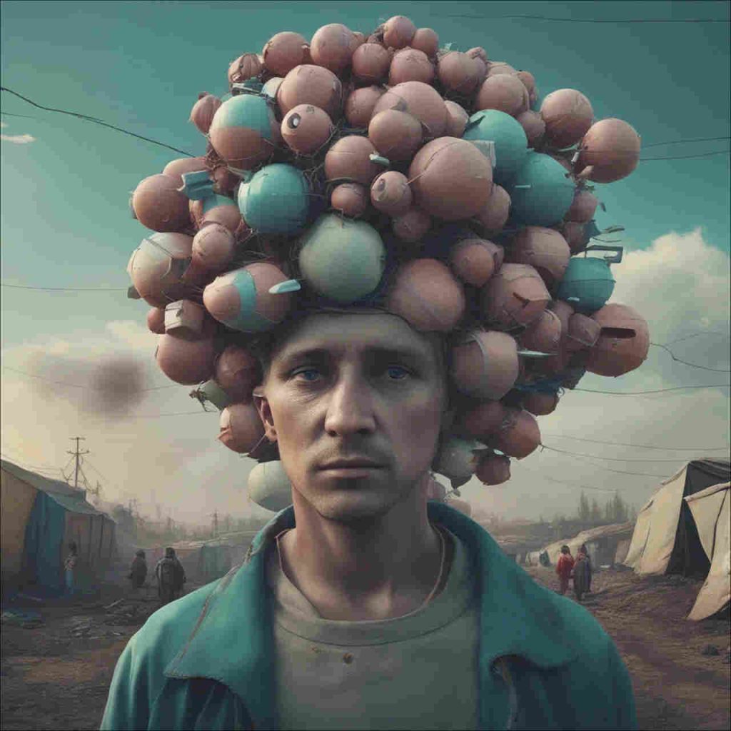 Hearing Voices in Your Head: Mental Illness and Hallucinations or Gods and Demons? A man with a lot of bubbles on his head. 