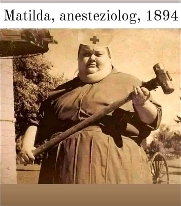 A woman with a big hammer. 