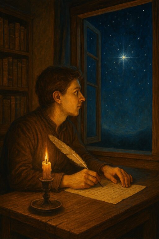 ChatGPT Best Atheist Articles 2025 Review: God Does NOT Exist is PROVED! A writer writing an article looking through the window.