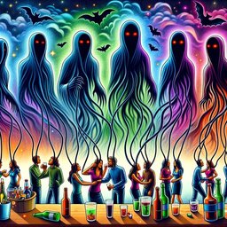 The Karmic Organization and the Karmicons: Conspiracy Theory or The Truth? Group of demons above the humans controlling them with the dark energy strings.