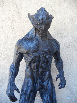 Monster god with blue skin.