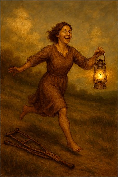 Atheism FAQ: Senad Dizdarevic Guide to Understanding Why God Does Not Exist A woman running free with light in her hand.