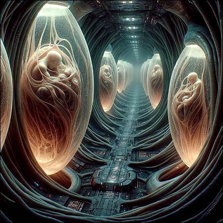 How to Leave My Religion Guide: The scene from the Matrix movie with the humans as batteries for the Machines.