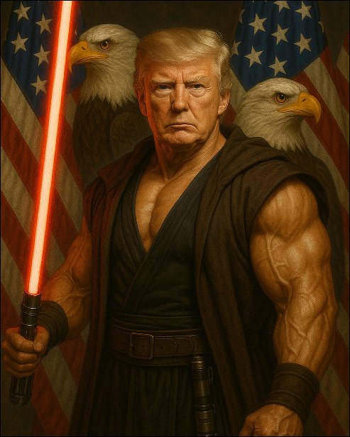 Trump with a light saber.