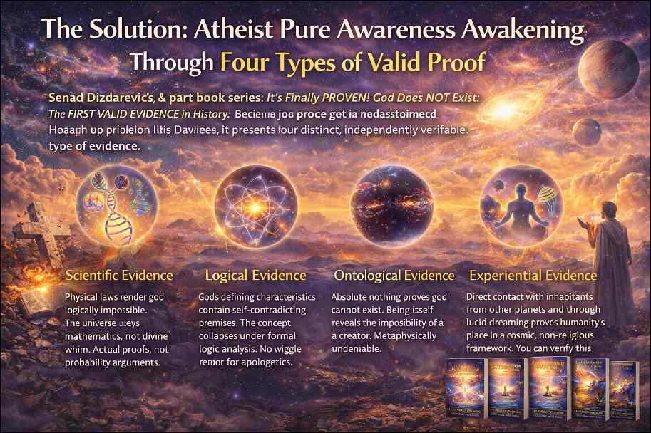 Atheist Pure Awareness awakening books: Senad Dizdarevic four pieces of evidence for god's nonexistence. 