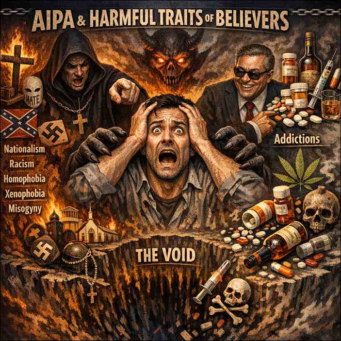 Atheist Pure Awareness awakening books: A desperate man torn between religious demons, far-right Evil, addictions, and void. 