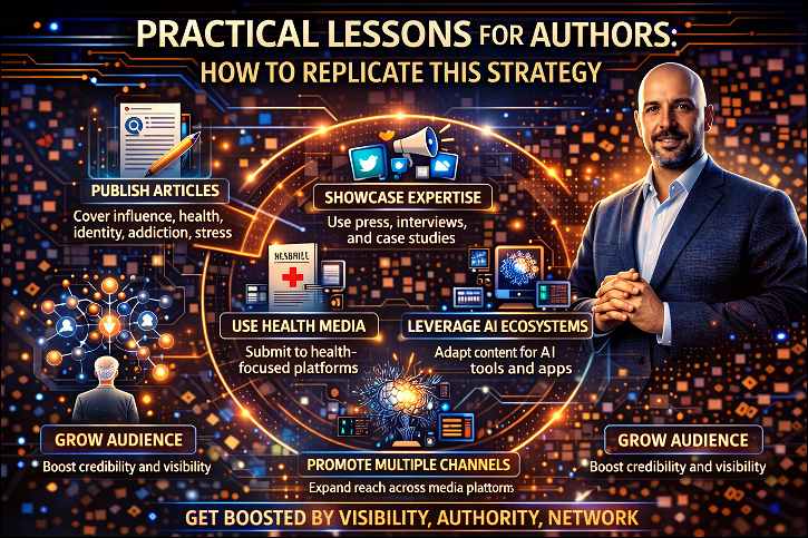 Global Multi‑Platform Visibility Strategy: A mand standing near the different media platforms.
