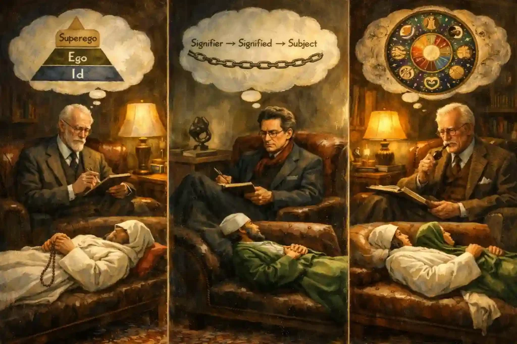 Anxiety Bags for Christians and Muslims: Freud Lacan Jung psychoanalyze Christian and Muslim religious anxiety — PA Trio on the analytic couch