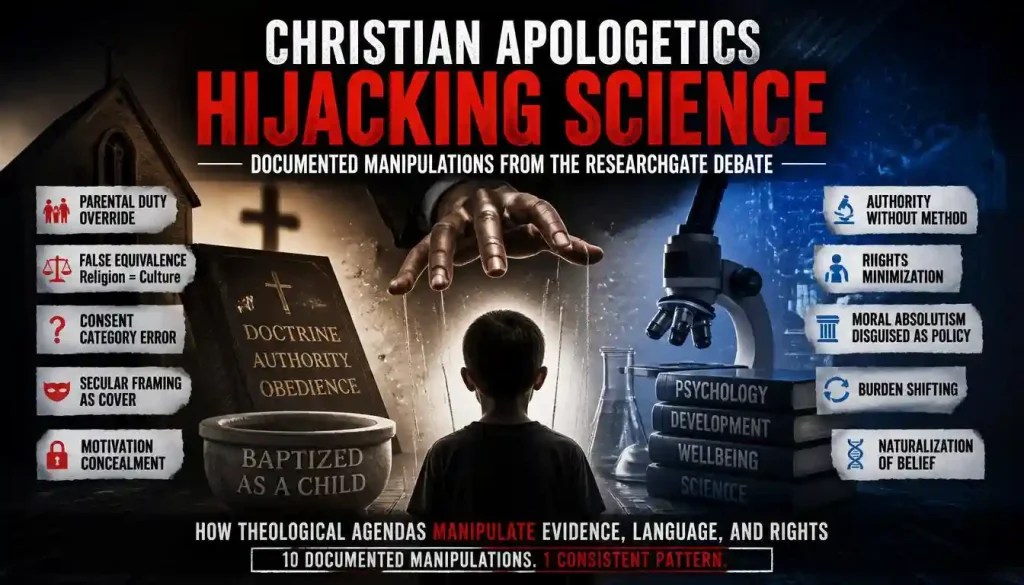 Christian Apologetics Hijacking Science: William Mayor debate list of manipulations.